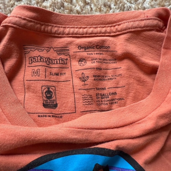PATAGONIA T-Shirt Mens Organic Cotton Medium Slim Fit Athleisure Outdoor Workout - Picture 3 of 3